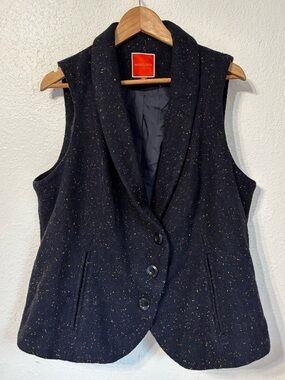 Modcloth Navy Speckled Vest 2X